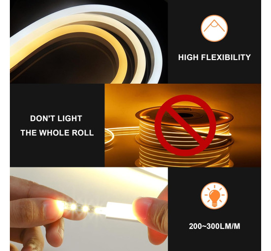 Неонова вулична світлодіодна стрічка KSIBNW 7-D284-UK-4000K-2m, білий (4074)