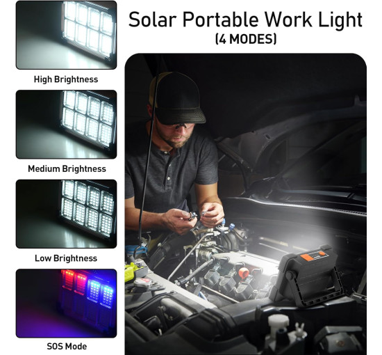 OHAYORI Світлодіодний акумуляторний робочий ліхтар, 30 Вт, 5 В, чорний (5039)