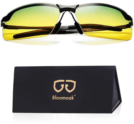 Окуляри для нічного водіння B BLOOMOAK, поляризовані спортивні окуляри нічного бачення - антиблікові, захист від ультрафіолету 400 (2068)