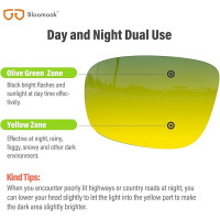 Окуляри для нічного водіння B BLOOMOAK, поляризовані спортивні окуляри нічного бачення - антиблікові, захист від ультрафіолету 400 (2068)