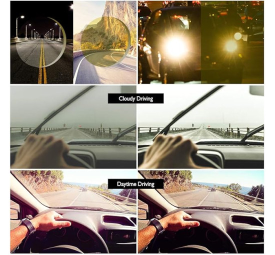 Окуляри для нічного водіння B BLOOMOAK, поляризовані спортивні окуляри нічного бачення - антиблікові, захист від ультрафіолету 400 (2068)