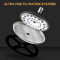 PARACITY Кофеварка/чайник French Press, для кемпинга с фильтром из нержавеющей стали 304 и термостойким стеклом, черный (5119)