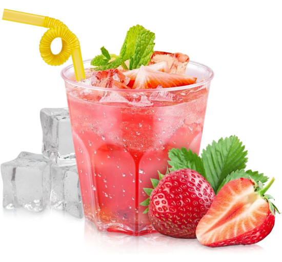 Пластикові склянки Hejo 7 шт., прозорі пластикові стаканчики, коктейльні склянки об'ємом 170 мл, для вечірок, пікніка (2067)