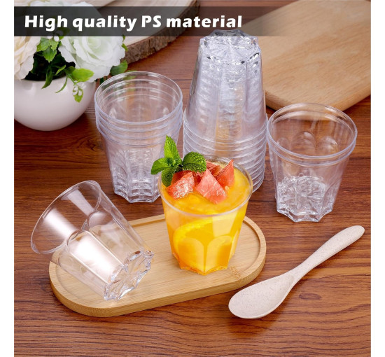 Пластикові склянки Hejo 7 шт., прозорі пластикові стаканчики, коктейльні склянки об'ємом 170 мл, для вечірок, пікніка (2067)