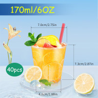 Пластиковые стаканы Hejo 7 шт., прозрачные пластиковые стаканчики, коктейльные стаканы объемом 170 мл, для вечеринок, пикника (2067)
