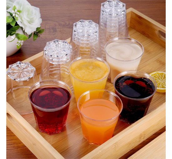 Пластикові склянки Hejo 7 шт., прозорі пластикові стаканчики, коктейльні склянки об'ємом 170 мл, для вечірок, пікніка (2067)