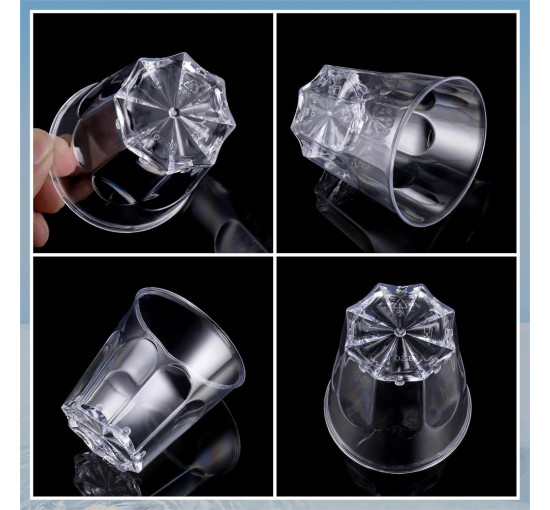 Пластикові склянки Hejo 7 шт., прозорі пластикові стаканчики, коктейльні склянки об'ємом 170 мл, для вечірок, пікніка (2067)