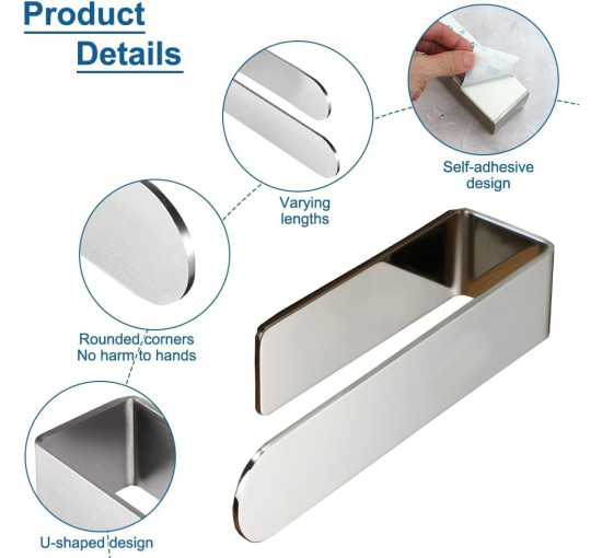 Полірована клейка вішалка HASA zone для рушників у ванній кімнаті, 20 см, сіра (3032)