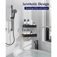 Полка для душа Kitsure 4027BL, упаковка из 2 нержавеющих органайзеров для ванной комнаты (2087)