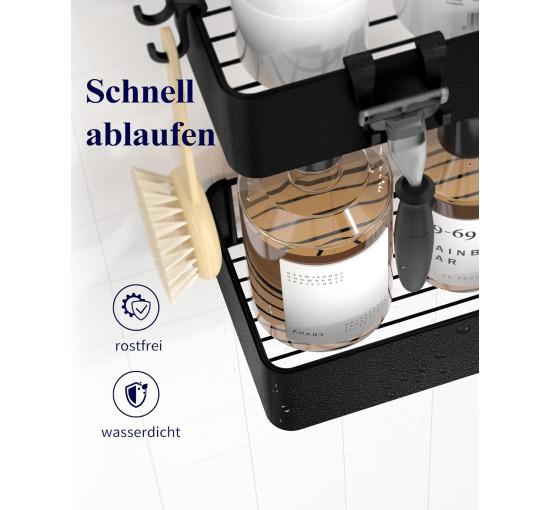 Полиця для душу Kitsure 4027BL,  упаковка з 2 нержавіючих органайзерів для ванної кімнати (2087)