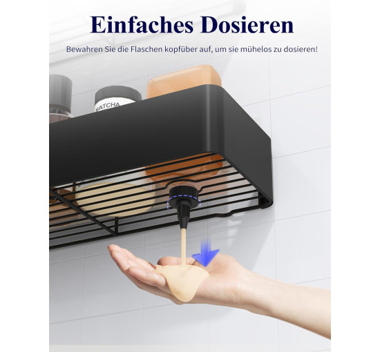 Полиця для душу Kitsure 4027BL,  упаковка з 2 нержавіючих органайзерів для ванної кімнати (2087)