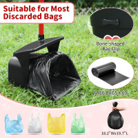 Поворотный контейнер для мусора Ormalla LJT03 Pooper Scooper, грабли и лопата с 60 мешками для мусора, крепкий совок (2070)