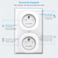 Программируемая розетка SURNICE 16A с дистанционным управлением, радиусом действия 40 м, Plug and Play, 2 розетки и 1 пульт, белые (2107)