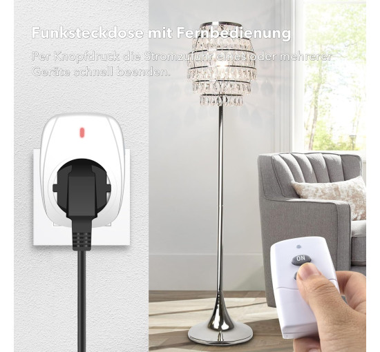 Радіорозетка HBN BNC-50/G89R-1-1 з 1 пультом дистанційного керування, 16 A/3680 Вт, біла (0118)