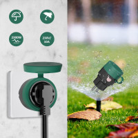 Радиорозетки SURNICE с дистанционным управлением для наружного использования, комплект розеток IP44 1+2, 2300 Вт 1пульт (2110)