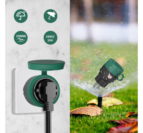 Радіорозетки SURNICE з дистанційним керуванням для зовнішнього використання, радіус дії 80 м, 2300 Вт, комплект 3 розетки + 1 д/к (2111)