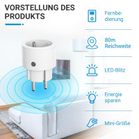 Радиорозетки SURNICE с пультом дистанционного управления, радиус действия 80 м, 10 А, 2300 Вт, мини-радиорозетка, белая (2102)