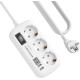 ROOTOMA Подовжувачі з кабелем 6188 на 3 розетки змінного струму та 4 USB, 1,5 м, 4000 Вт/16 А, білий (5066)