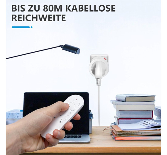 Розетки SURNICE SNR3006 з пультом дистанційного керування, 10 A/2300 Вт, дальність дії 40 м, радіорозетки з пультом, білі (2096)