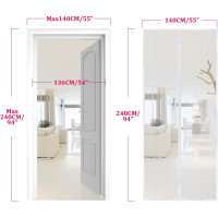 Сетка от насекомых Apalus BF003 для дверей, магнитная защита от насекомых, идеально подходит для балконной двери, 140 x 240 см, белый (0181)