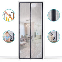 Сетка от насекомых Apalus BF003 для дверей, магнитная защита от насекомых, идеально подходит для балконных дверей 90 x 210 см, черный (0162)