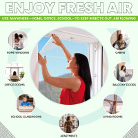 Сетка от насекомых Apalus BF005, можно разрезать на окна размером до 110 x 130 см, черная (4060)