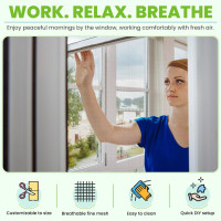 Сетка от насекомых Apalus BF005, можно разрезать на окна размером до 130 x 150 см, черная (4059)