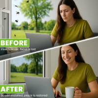 Сетка от насекомых Apalus BF005, можно разрезать на окна размером до 130 x 150 см, черная (4059)