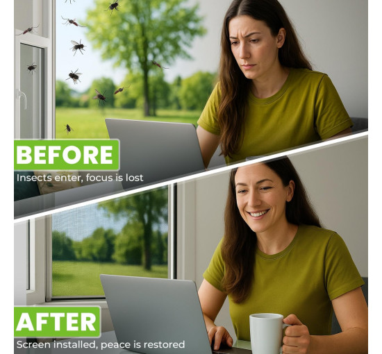 Сітка від комах Apalus BF005, можна розрізати на вікна розміром до 130 x 150 см, чорна (4059)