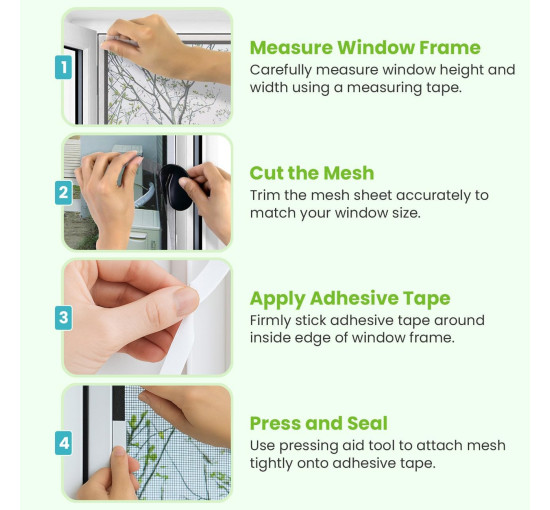 Сітка від комах Apalus BF005, можна розрізати на вікна розміром до 130 x 150 см, чорна (4059)