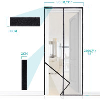 Сетка от насекомых Apalus Prime BF003 для балконных дверей, магнитная защита от насекомых, 80 x 200 см, верхняя часть на липучке 3,8 см (0163)