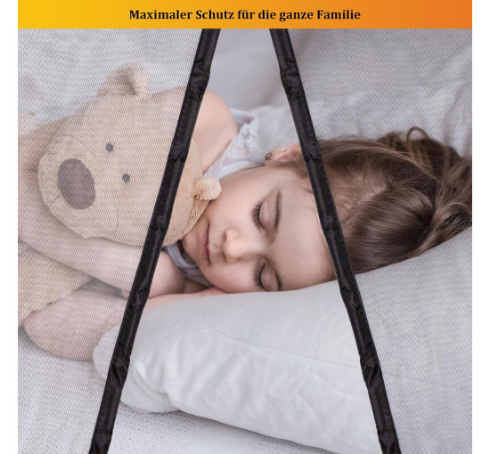 Сітка від комах HOOMEE HSD-001 LightView для балконних дверей, 100 x 210 см, чорна (4054)