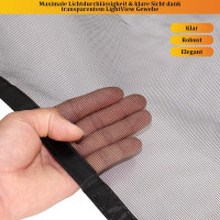 Сітка від комах HOOMEE HSD-001 LightView для балконних дверей, 110 x 210 см, чорна (4055)