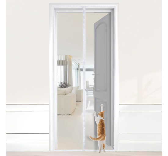 Сітка від комах HOOMEE HSD-001 LightView для балконних дверей, 90 x 200 см, білий (4049)