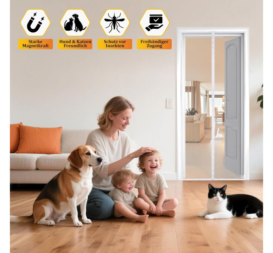 Сітка від комах HOOMEE HSD-001 LightView для балконних дверей, 90 x 200 см, білий (4049)