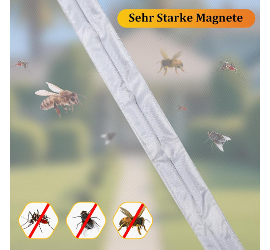 Сітка від комах HOOMEE HSD-001 LightView для балконних дверей, 90 x 200 см, білий (4049)