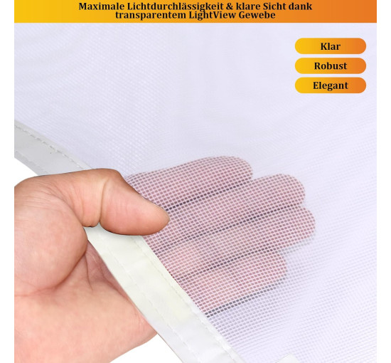 Сітка від комах HOOMEE HSD-001 LightView для балконних дверей, 90 x 210 см, білий (4050)