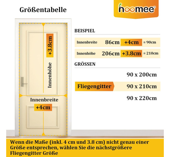 Сітка від комах HOOMEE HSD-001 LightView для балконних дверей, 90 x 210 см, білий (4050)