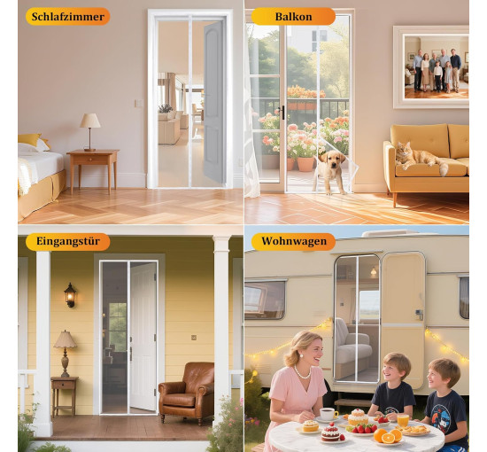 Сітка від комах HOOMEE HSD-001 LightView для балконних дверей, 90 x 210 см, білий (4050)