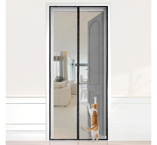 Сітка від комах HOOMEE HSD-001 LightView для балконних дверей, 95 x 200 см, чорна (4057)