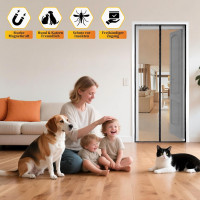 Сітка від комах HOOMEE HSD-001 LightView для балконних дверей, 95 x 200 см, чорна (4057)