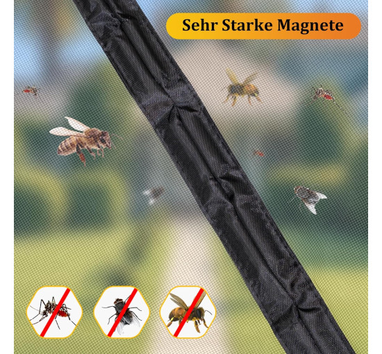 Сітка від комах HOOMEE HSD-001 LightView для балконних дверей, 95 x 200 см, чорна (4057)