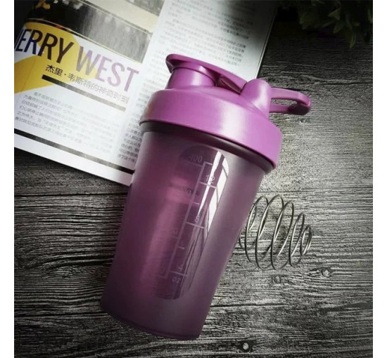 Шейкер спортивний Bautech 400 мл Пляшка для змішування спортивна, Шейкер Фіолетовий (0141)