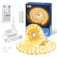 Светодиодная лента WOBANE CS05-3000 5м. теплый белый, с регулируемой яркостью, с таймером, 12 В светодиодная лента с пультом дистанционного управления (0051)