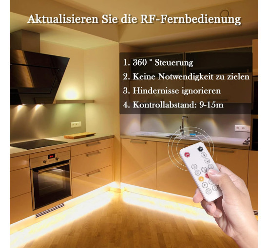 Світлодіодна стрічка WOBANE CS05-3000 5м. теплий білий, з регульованою яскравістю, з таймером, 12 В світлодіодна стрічка з пультом дистанційного керування (0051)