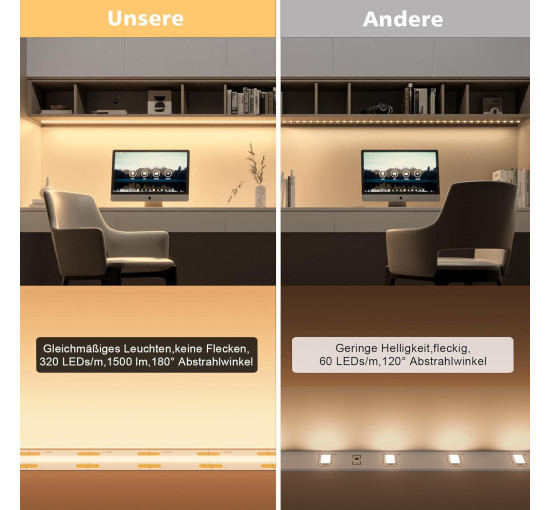 Світлодіодна стрічка WOBANE CS08 5м. 4000 K, 1500 лм, надзвичайно яскрава світлодіодна стрічка з регульованою яскравістю та пультом ДК (0059)