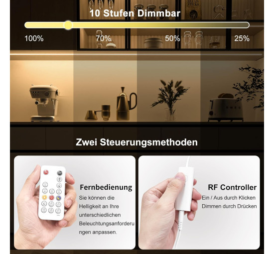 Світлодіодна стрічка WOBANE CS08 5м. 4000 K, 1500 лм, надзвичайно яскрава світлодіодна стрічка з регульованою яскравістю та пультом ДК (0059)