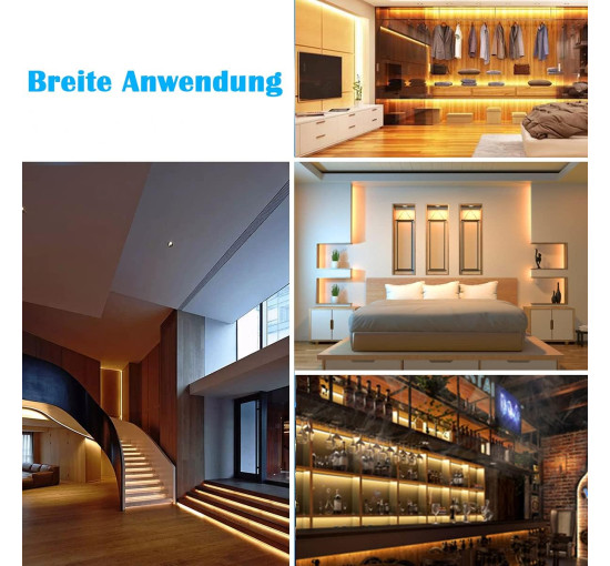 Світлодіодна стрічка WOBANE CS08-COB 10 м, теплий білий, з регульованою яскравістю, 3000 K світлодіодна стрічка з пультом дистанційного керування (0058)