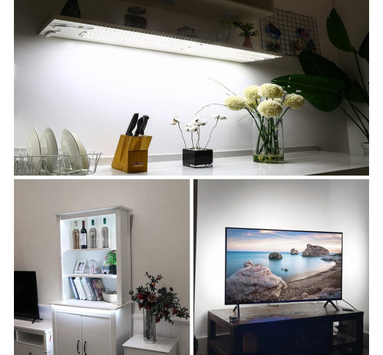 Світлодіодне освітлення під шафи WOBANE CL06-6000 3м. з регульованою яскравістю, з пультом дистанційного керування для кухні, полиці (0055)