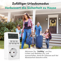 Цифровая розетка-таймер HBN BNC-50/G87 с 20 программами переключения, недельный таймер для внутреннего использования, обратный отсчет, белая (0109)